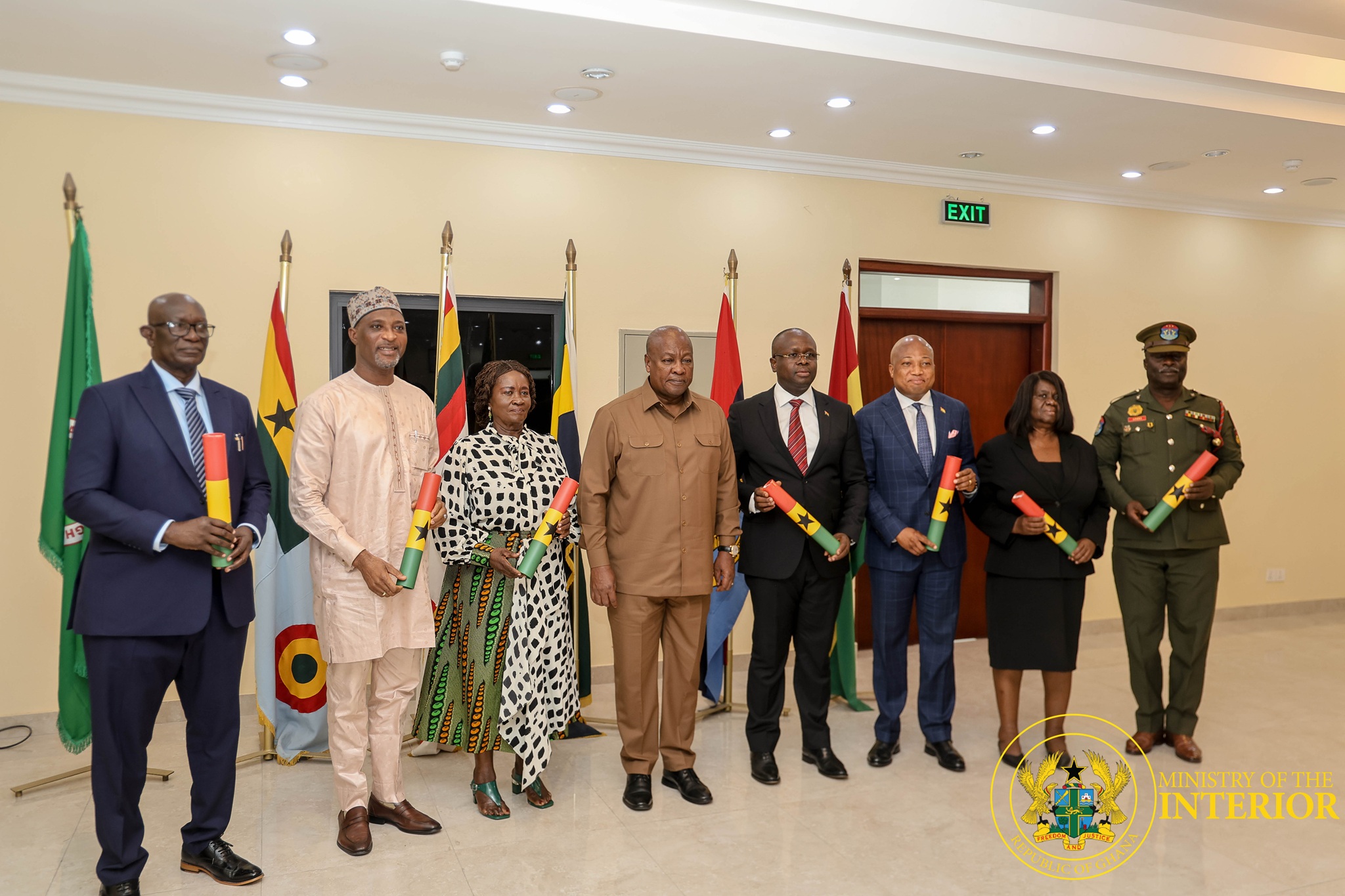 Muntaka sworn in as member of Armed Forces Council, Professor Naana Jane Opoku-Agyemang serving as Council Chairperson.