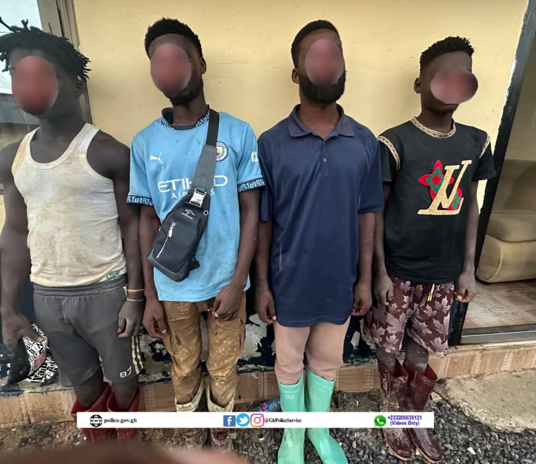 Police arrest eleven (11) suspects for illegal mining activities in Western Region