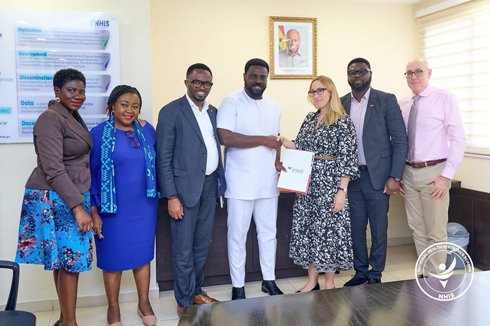 Delegation from Unitaid, Clinton Health Access Initiative calls on Dr. Kwesi Djokoto at NHIS headquarters