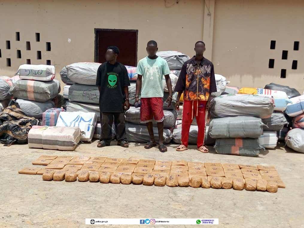 Police intercept large quantities of suspected Indian Hemp on Volta Lake; three Suspects arrested