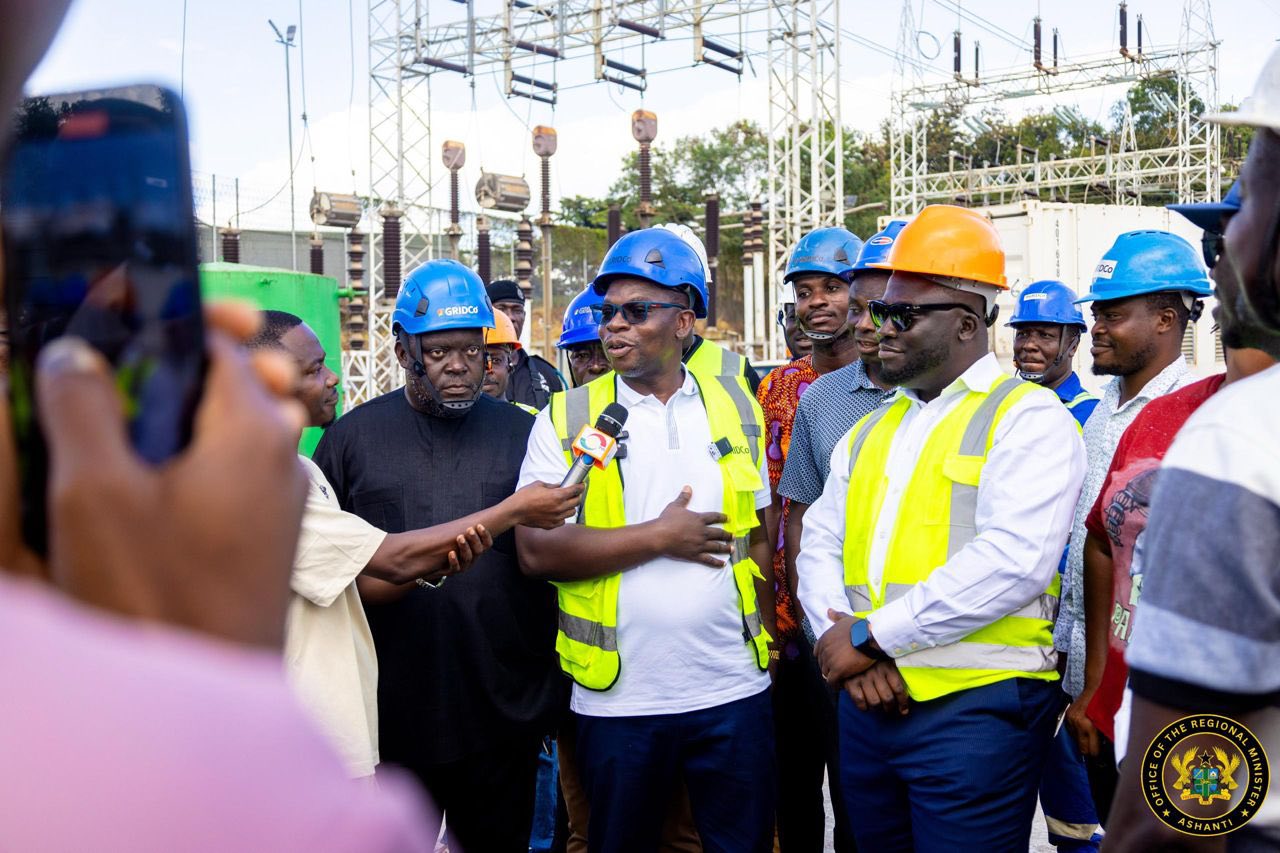 Deputy Energy Minister Gyan-Mensah visits fire-ravaged GRIDCo substation in Obuasi