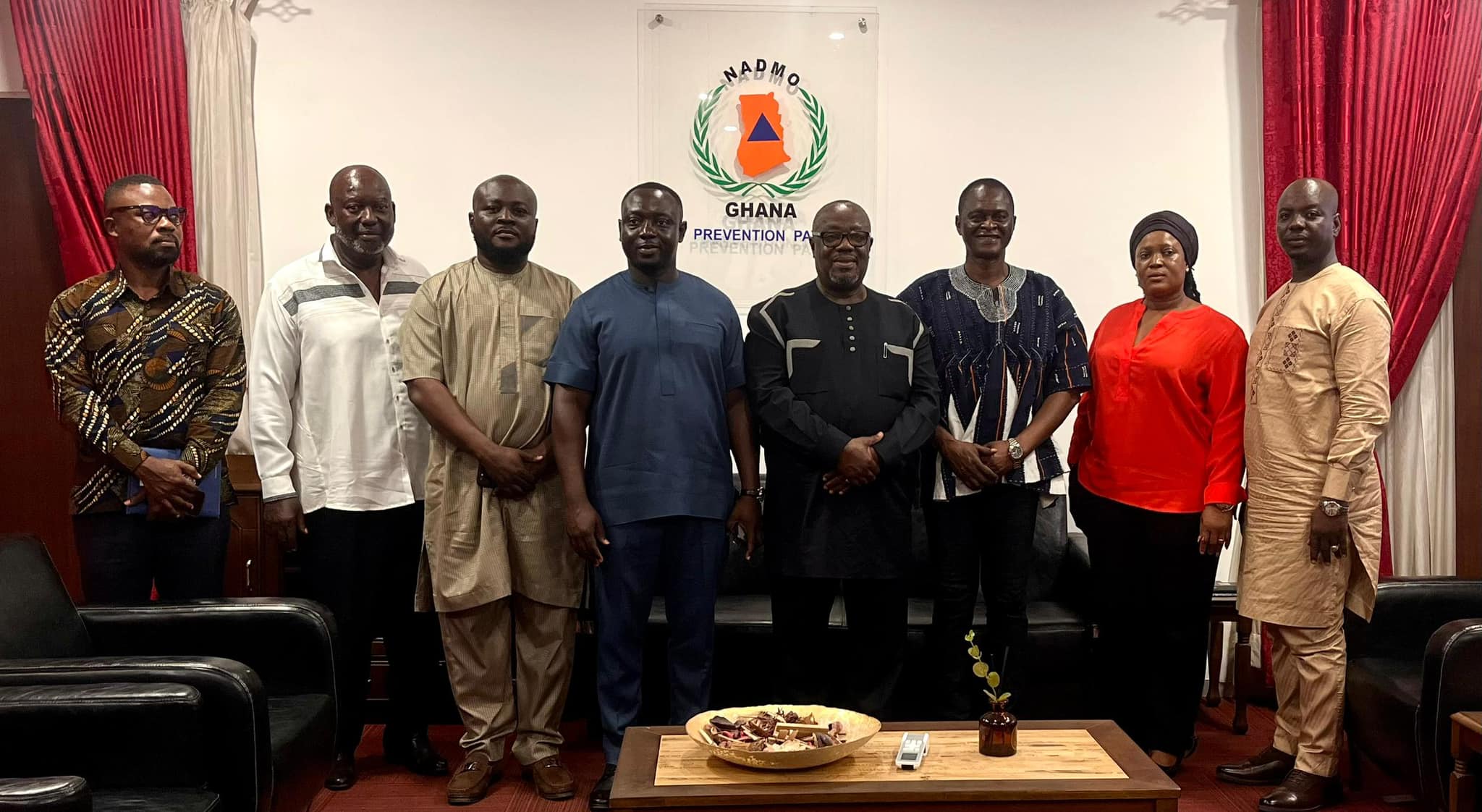 Chairman of Governing Council of NADMO, Samuel Atta Mills, pays a working visit to NADMO Headquarters