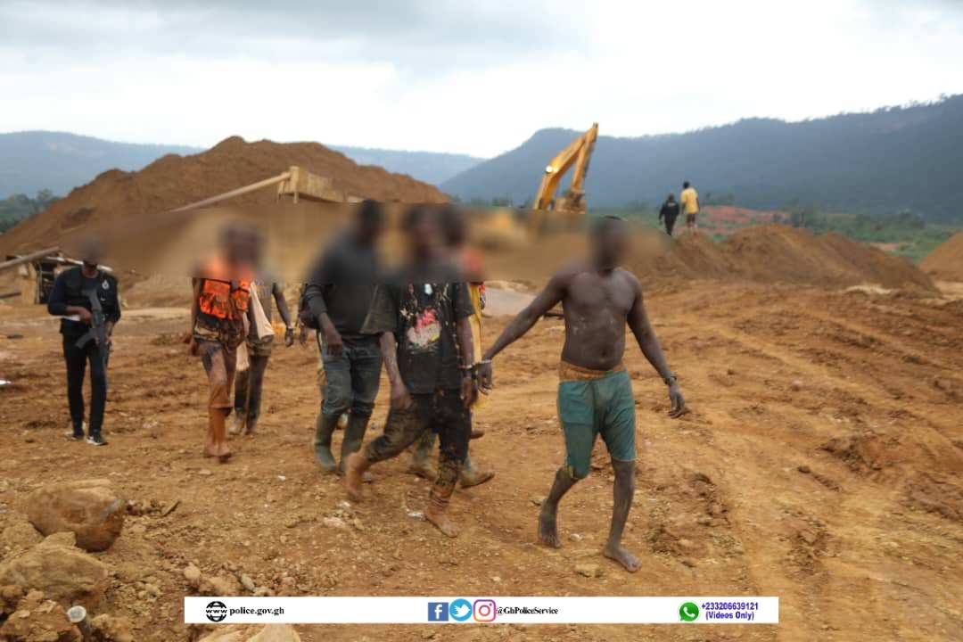 Twenty-seven (27) Persons arrested, Excavators and Weapons seized At Ankaase Gyadam