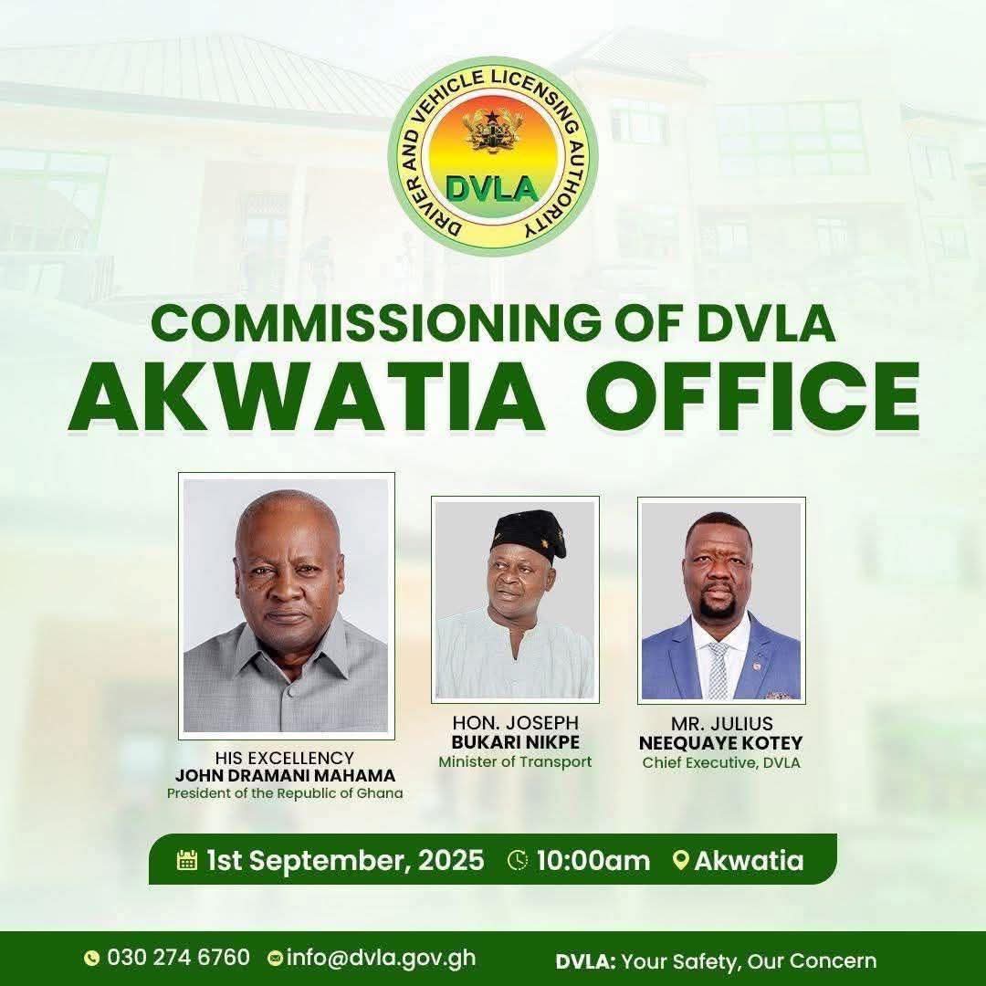 Ahead of by-election Prez Mahama to commission DVLA Office at Akwatia