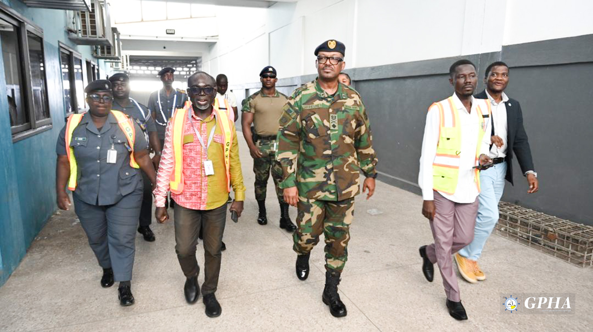 Brig. Gen. Paul Seidu Tanye-Kulono tours Tema Fishing Harbour and Golden Jubilee Terminal