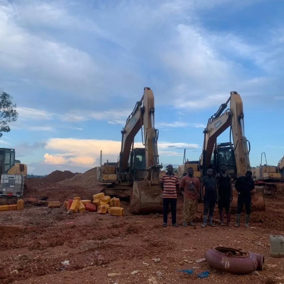 NAIMOS raids galamsey site in Amenfi Central District, arrests Chinese and Ghanaian Kinpins, seizes equipment