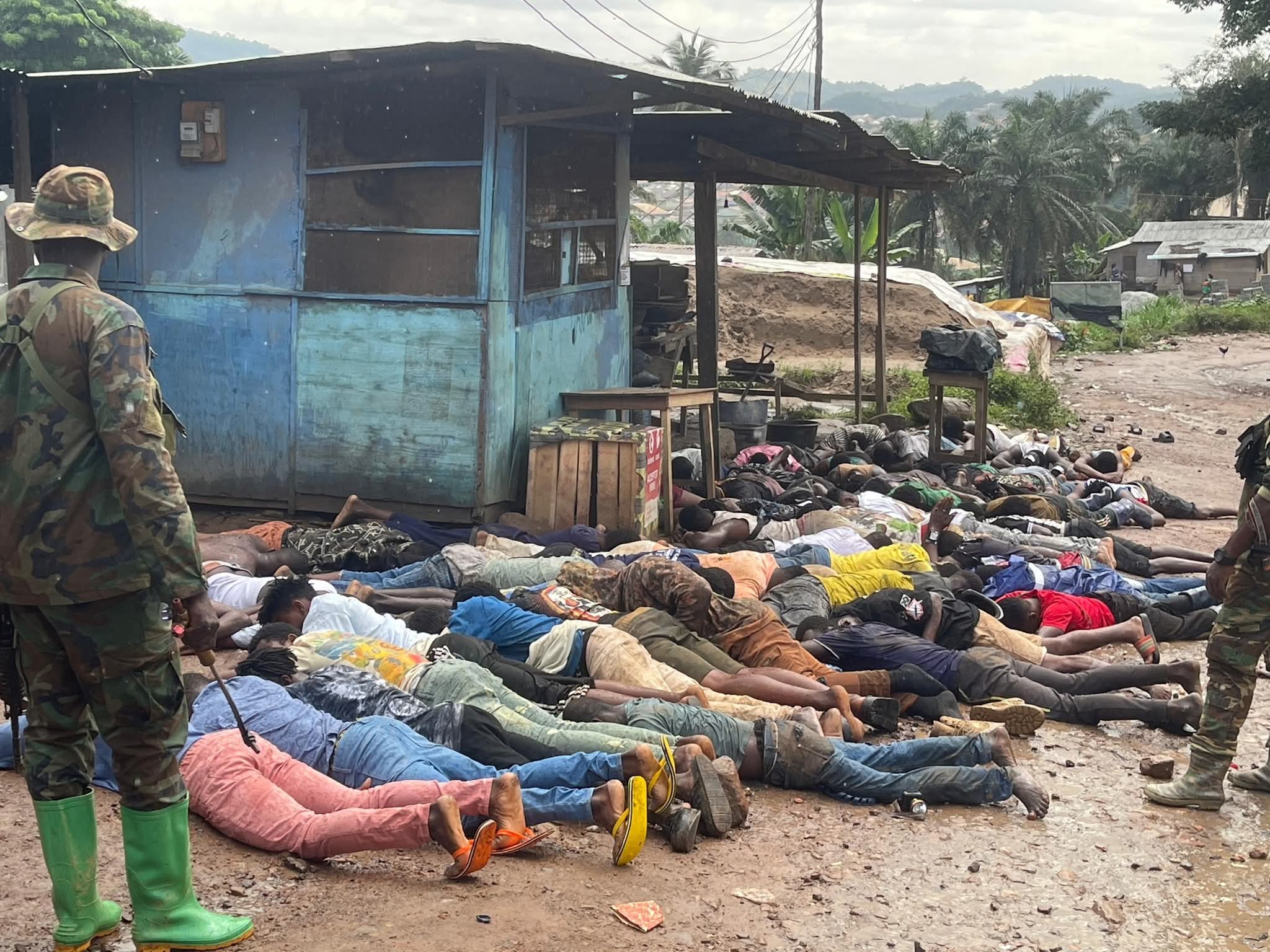 Anti-Galamsey operations in Western Region destroys 3 chanfangs, structures, equipment set ablaze