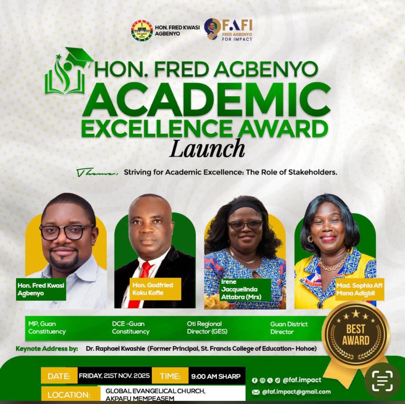 Fred Agbenyo launches scholarship programme to support students in Guan Constituency