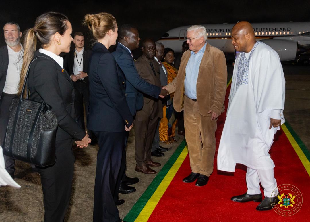 German President arrives in Accra for a three-day state visit