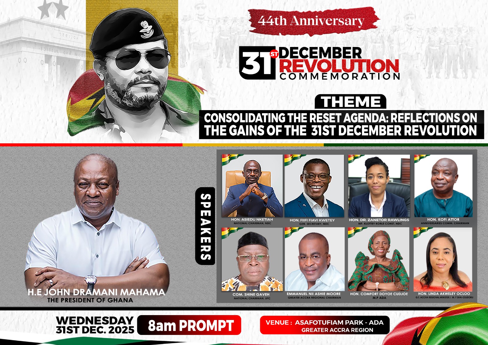 Ada hosts 44th Anniversary of 31st December Revolution celebrations