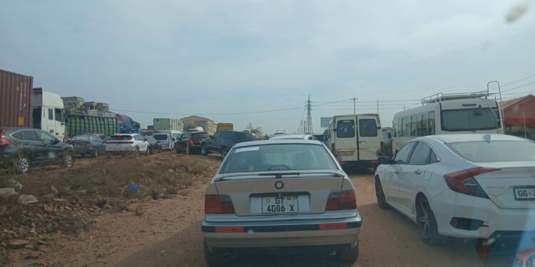 Heavy Vehicular Traffic hits Community 25 Commuters to Denu face delays