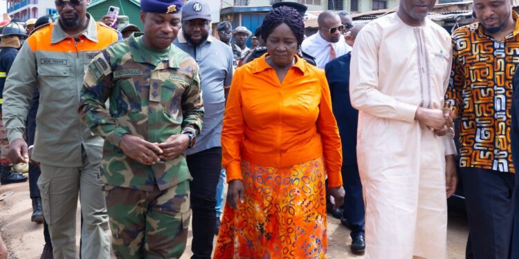 Vice President Opoku-Agyemang visits Accra New Town Collapse Site