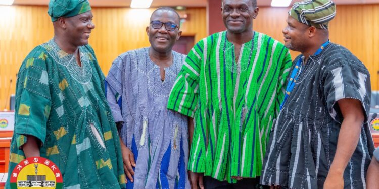 The “Wear Ghana” campaign is in full swing in Parliament:  Sebastian, Frank, Thomas, Maxwell