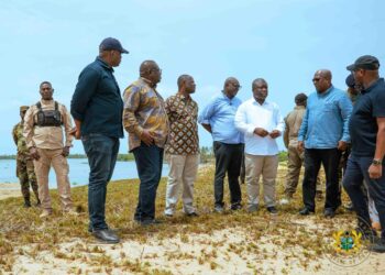 Prez Mahama visits Fuveme to assess Tidal Wave Devastation