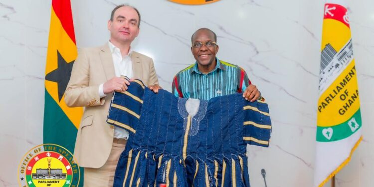 English Premier League Boss Kyril Louis-Dreyfus visits Ghana, meets Speaker Bagbin