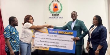 Star Oil Ghana contributes GH¢20,000 to NADMO for Post-Flood Relief and Recovery