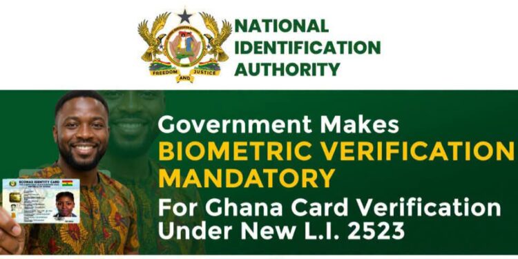 Biometric Verification now Mandatory for Ghana Card under L.I. 2523